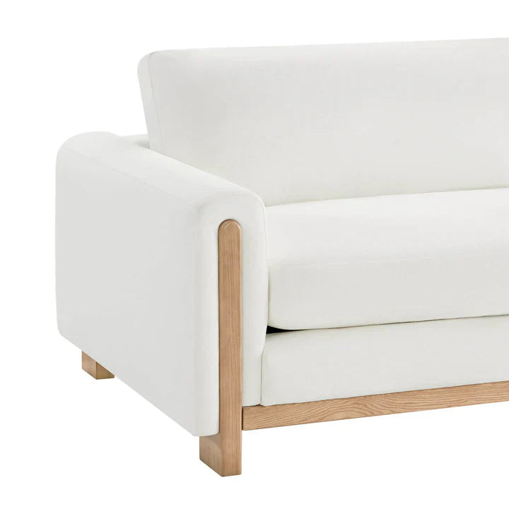 Ivory Upholstered Japandi Sofa - Japandi