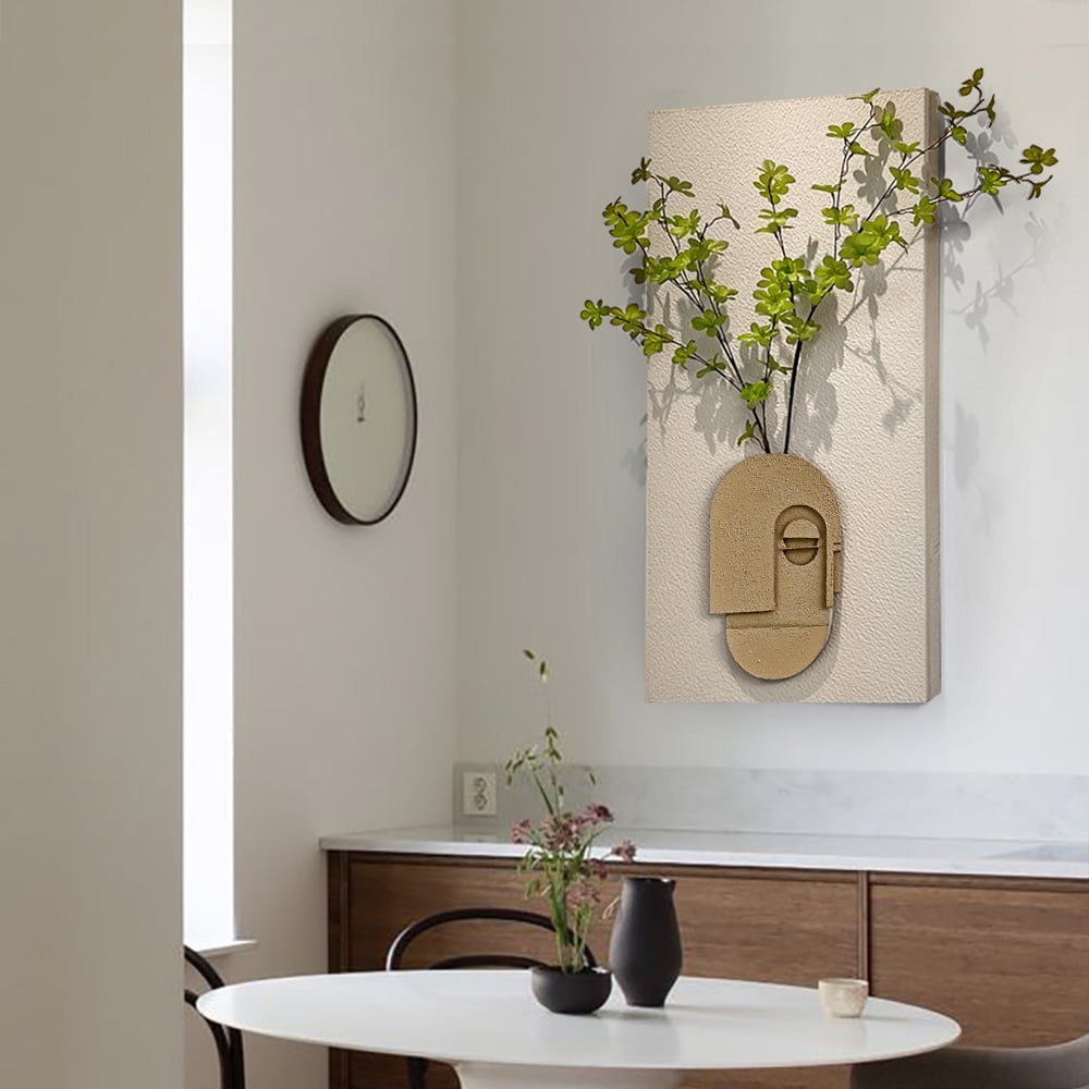 Japandi Handmade Sculpture with Artificial Plants - Japandi