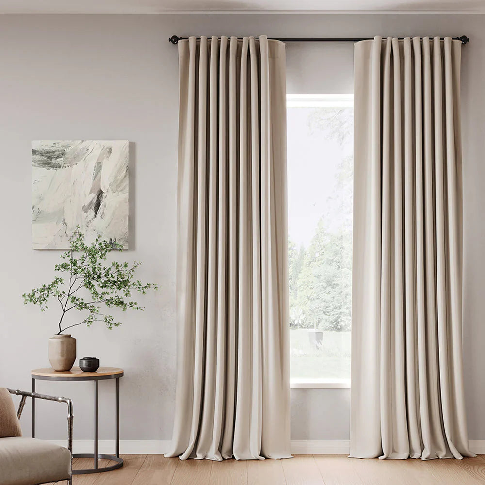 Japandi Heavyweight Velvet Curtains | Grommet - Japandi