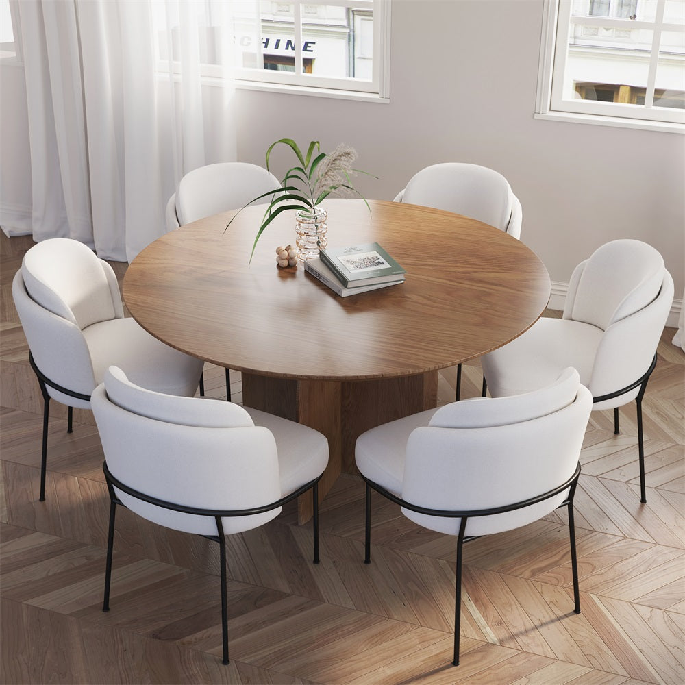 Japandi Round Wood Table for 4 - Japandi