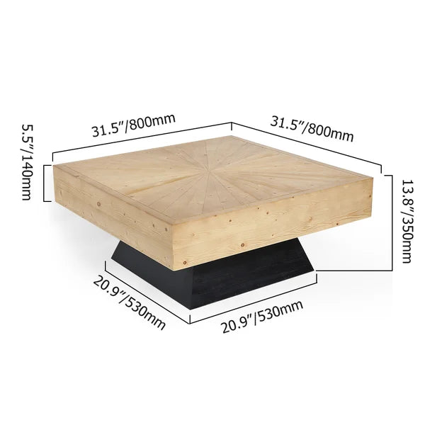 Japandi Square Wood Coffee Table - Japandi