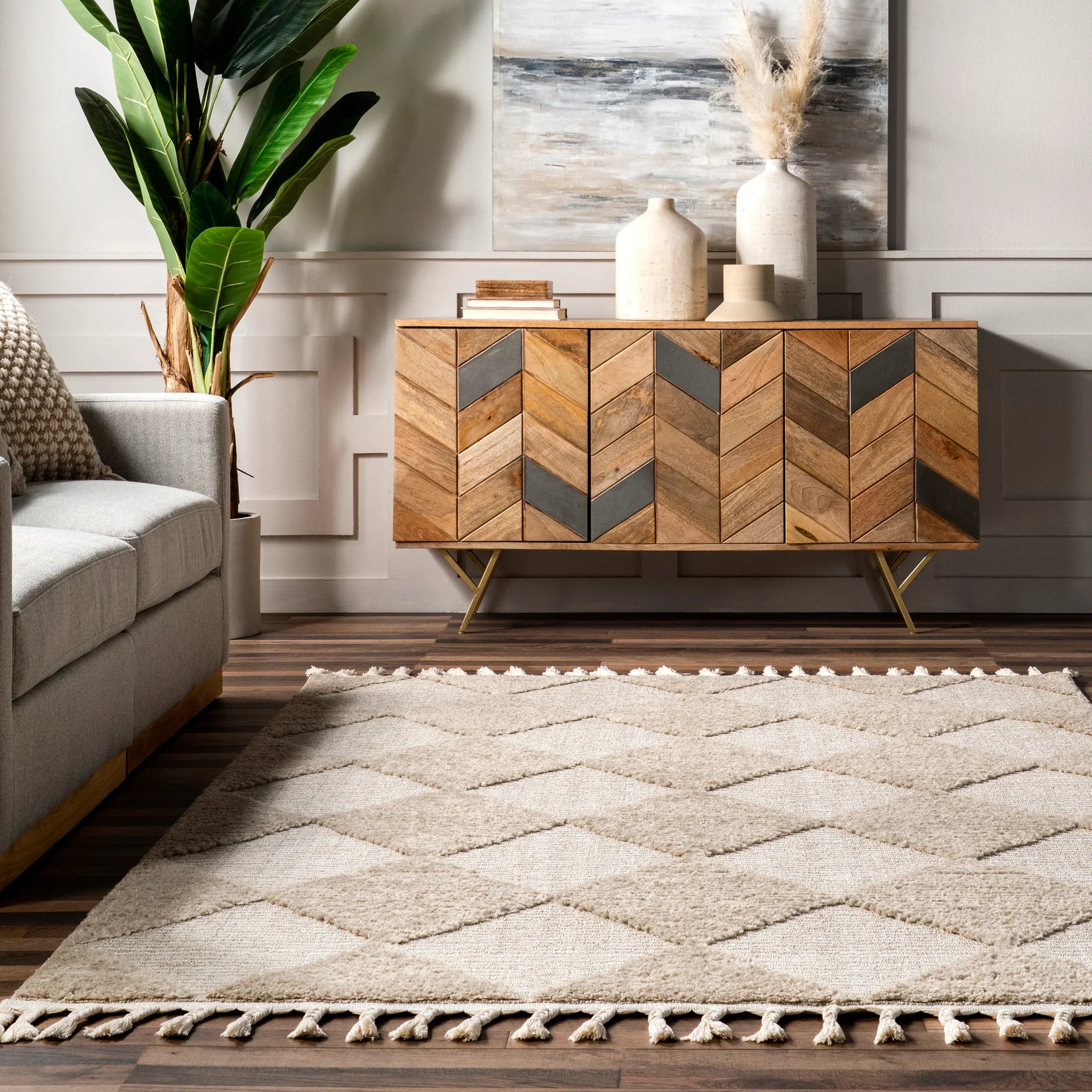 Japandi White & Grey Rug - Japandi