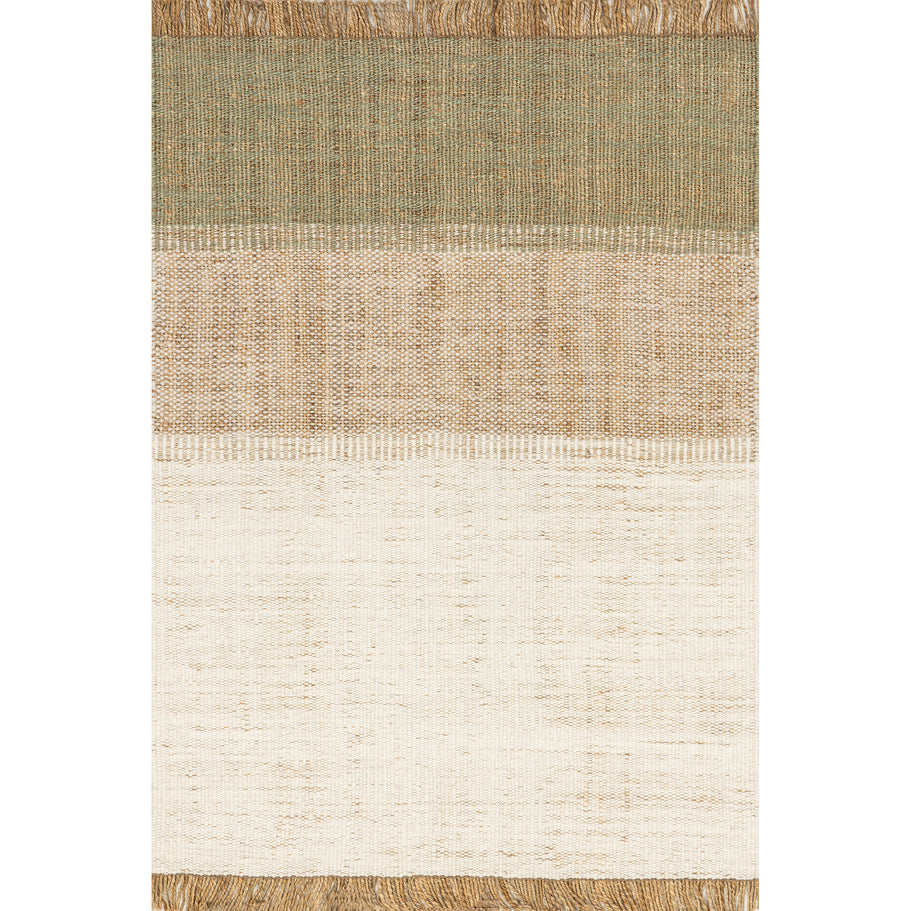 Japandi Rust Striped Fringed Rug - Japandi