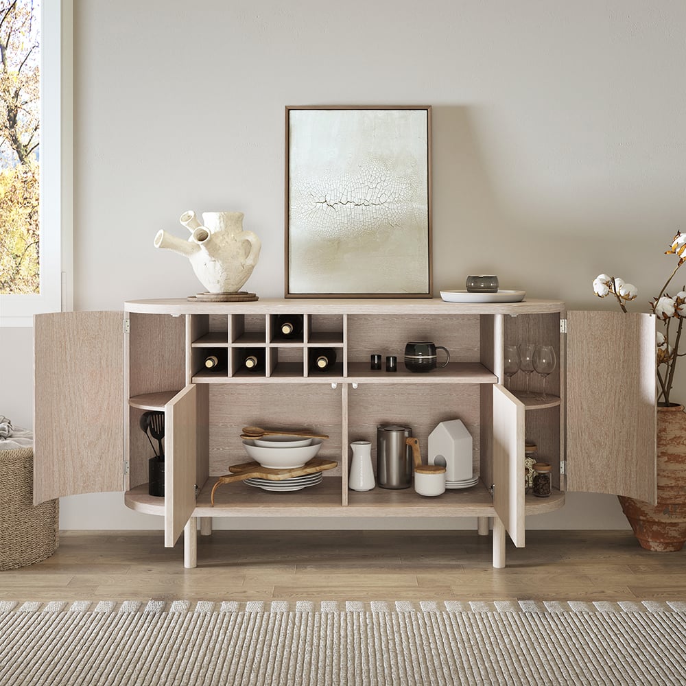 Japandi Tall Credenza - Japandi