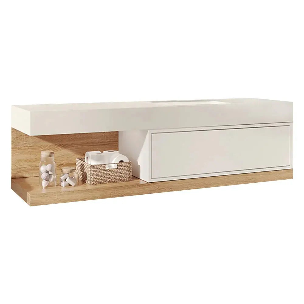 Japandi Floating Single Bathroom Vanity - Japandi