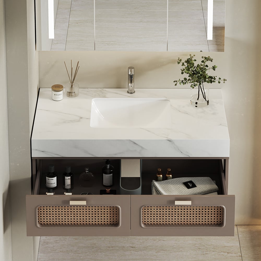 Japandi Small Bathroom Vanity - Japandi