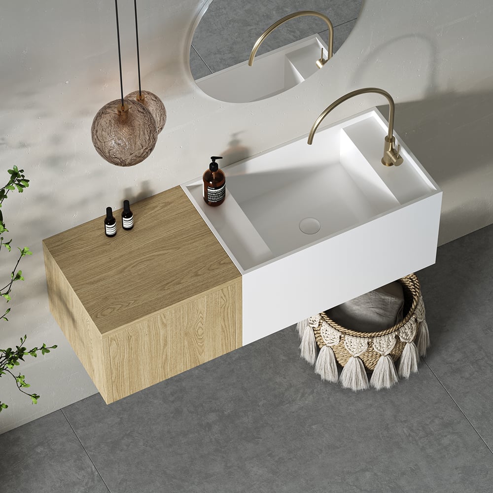 Japandi 40" Floating Bathroom Vanity - Japandi