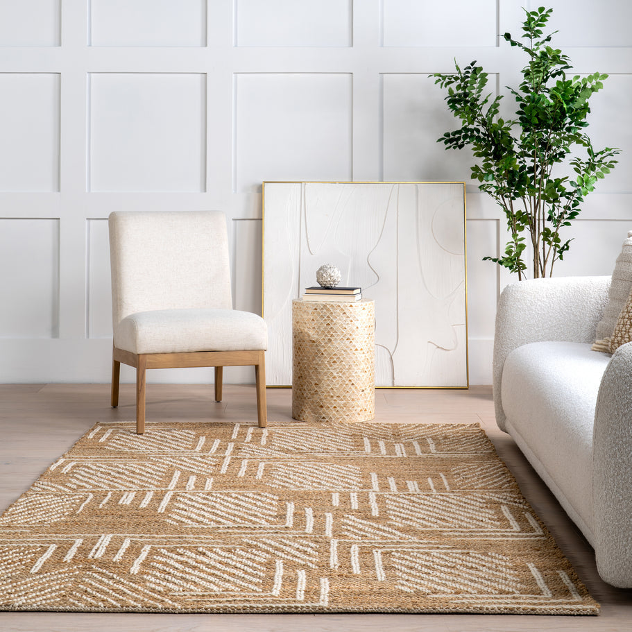Japandi Geometric Jute Rug - Japandi