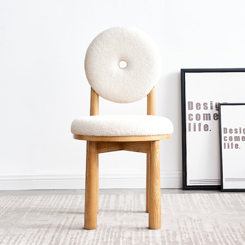 Japandi Wood and Bouclé Chair - Japandi
