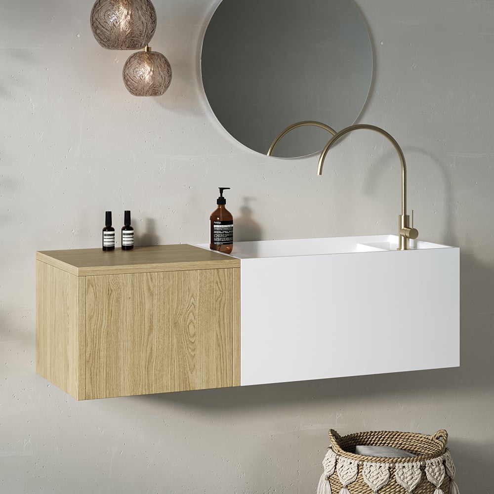 Japandi 40" Floating Bathroom Vanity - Japandi
