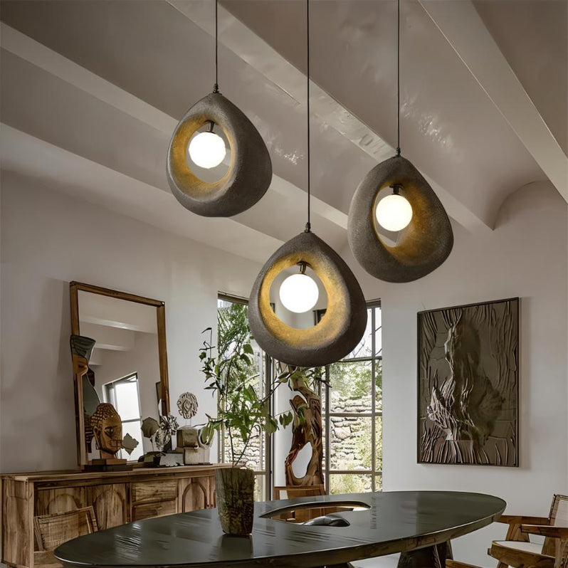 Japandi Round Halo Pendant Light – Enso - Japandi