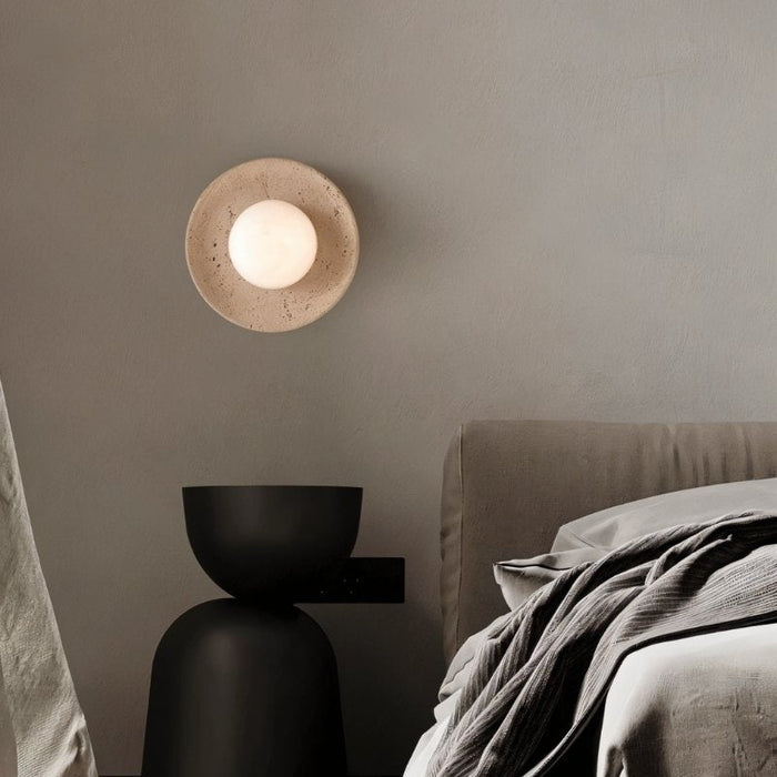 Japandi Travertine Table Lamp – Eretoq - Japandi