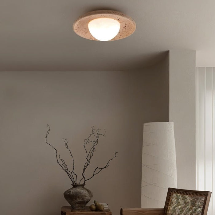 Japandi Travertine Table Lamp – Eretoq - Japandi