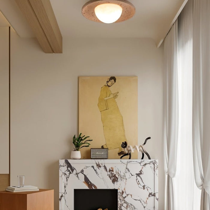 Japandi Travertine Table Lamp – Eretoq - Japandi