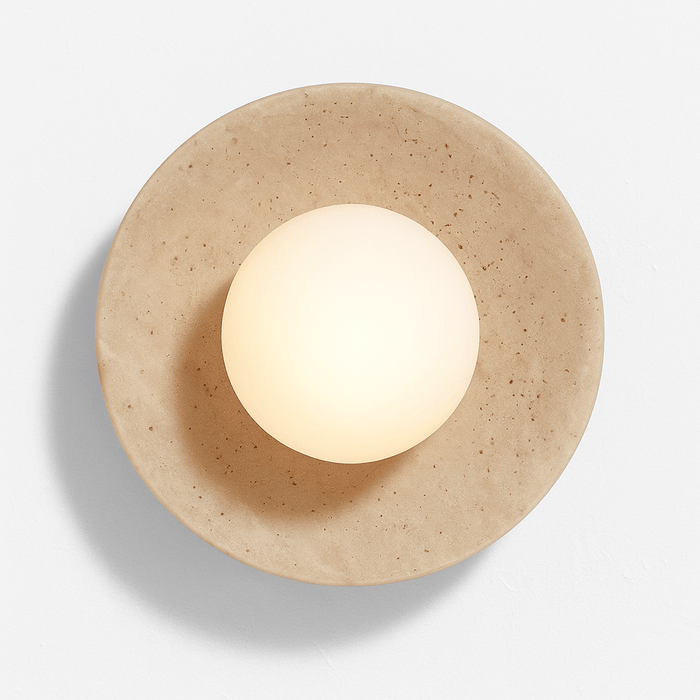 Japandi Travertine Table Lamp – Eretoq - Japandi