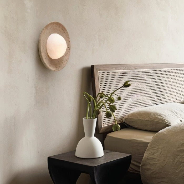 Japandi Travertine Table Lamp – Eretoq - Japandi