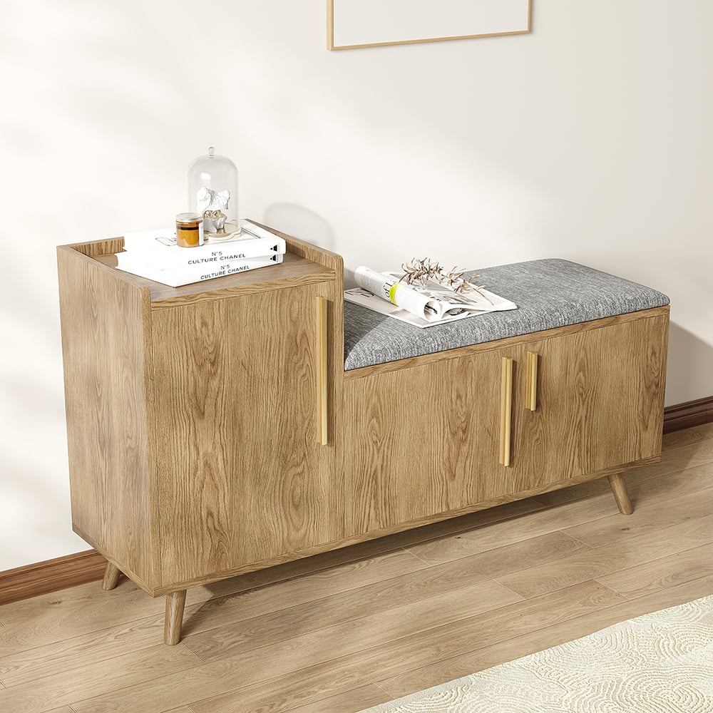 Japandi Wooden Shoe Storage Bench - Japandi