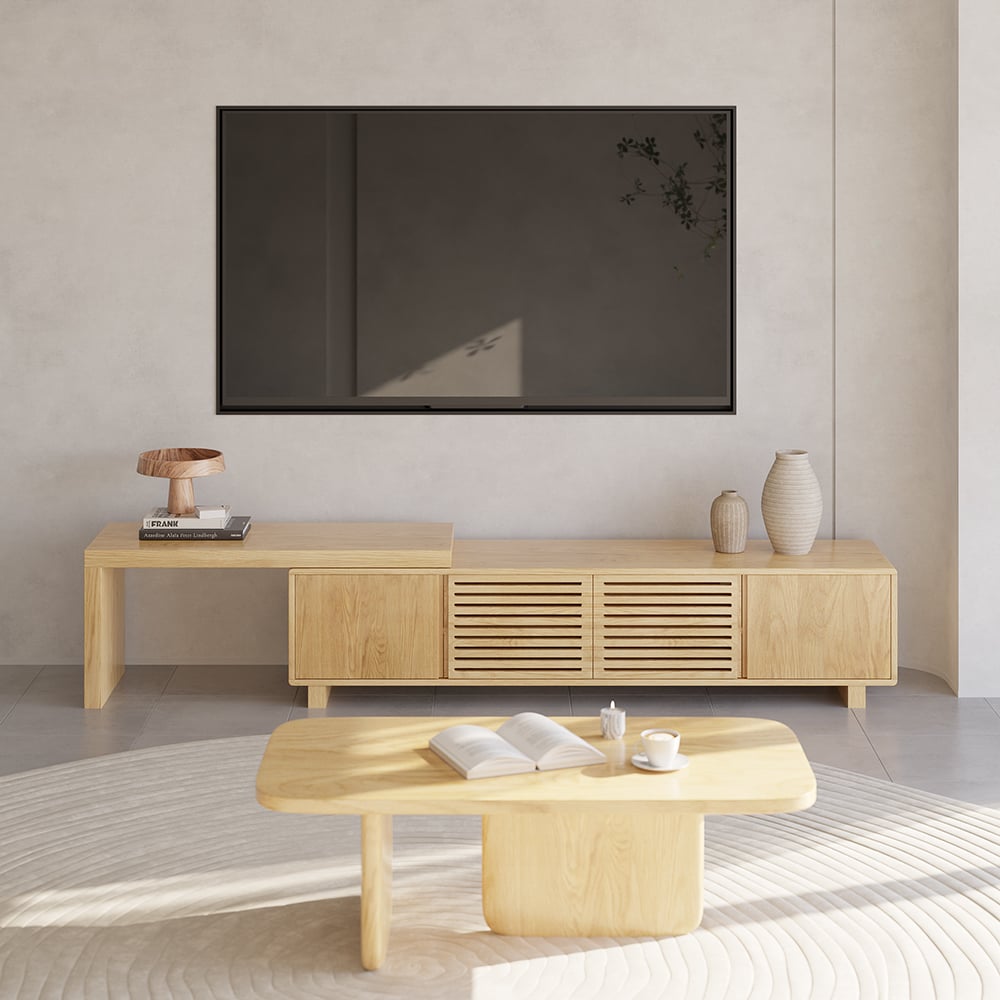 Japandi Wooden TV Stand - Japandi