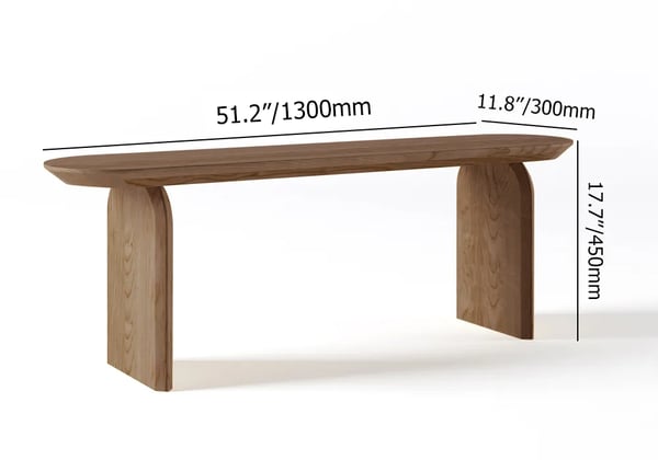 Japandi Oval Wood Bench - Japandi