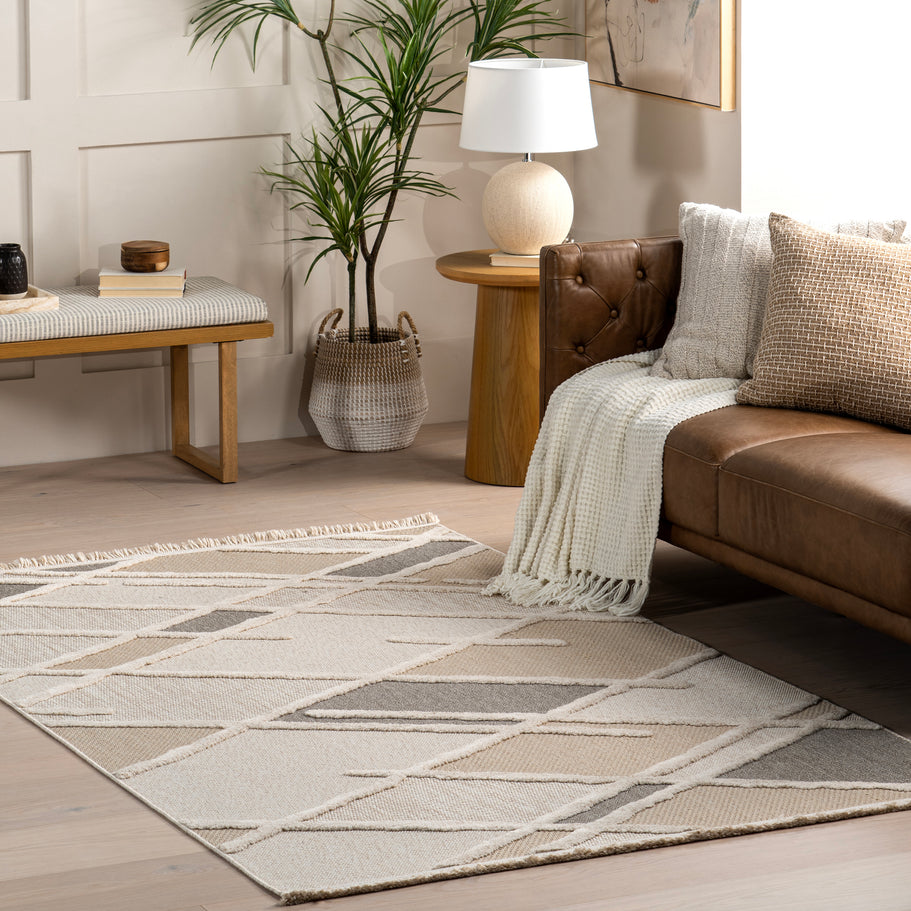 Japandi Ivory Trellis Rug - Japandi