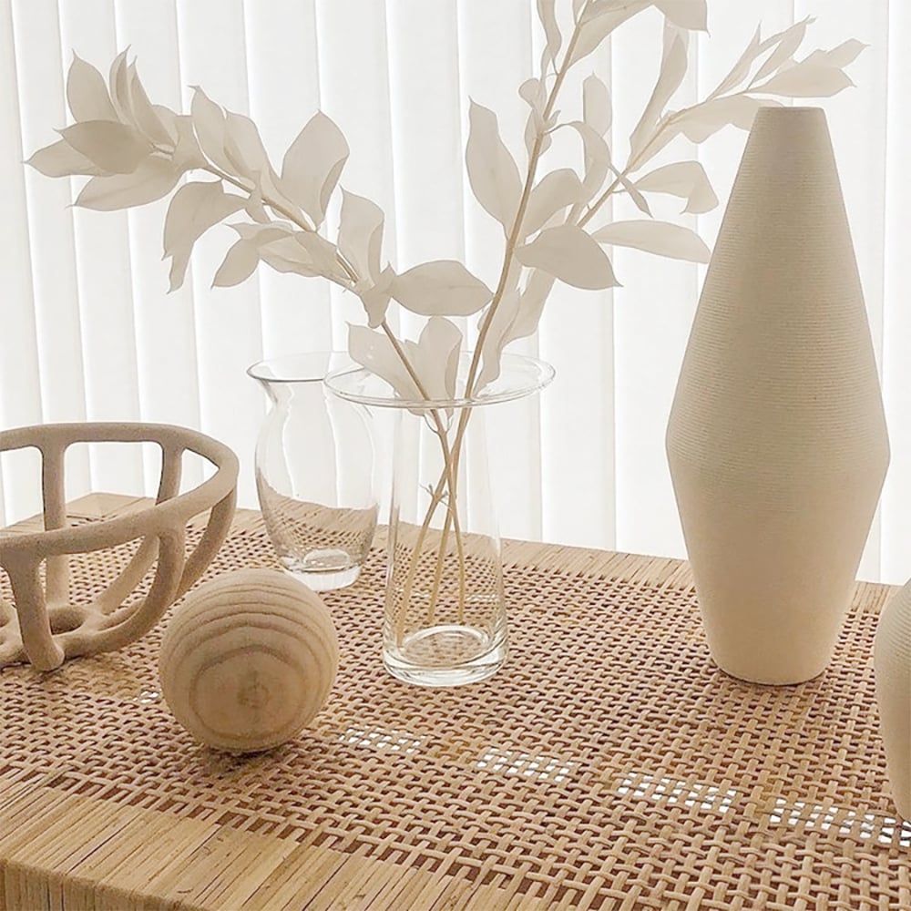 Japandi Woven Rattan Bench - Japandi