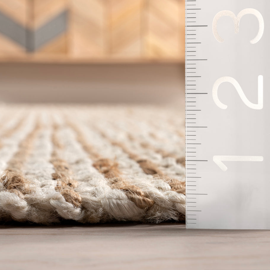 Japandi Ivory Jute Bordered Rug - Japandi