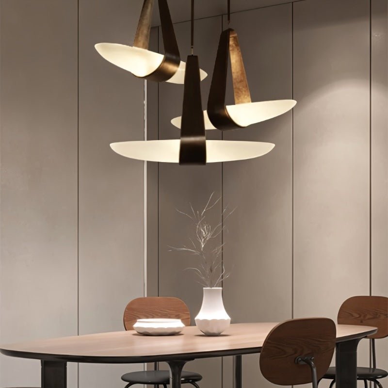 Japandi Sculptural Matte Pendant Light – Fune - Japandi