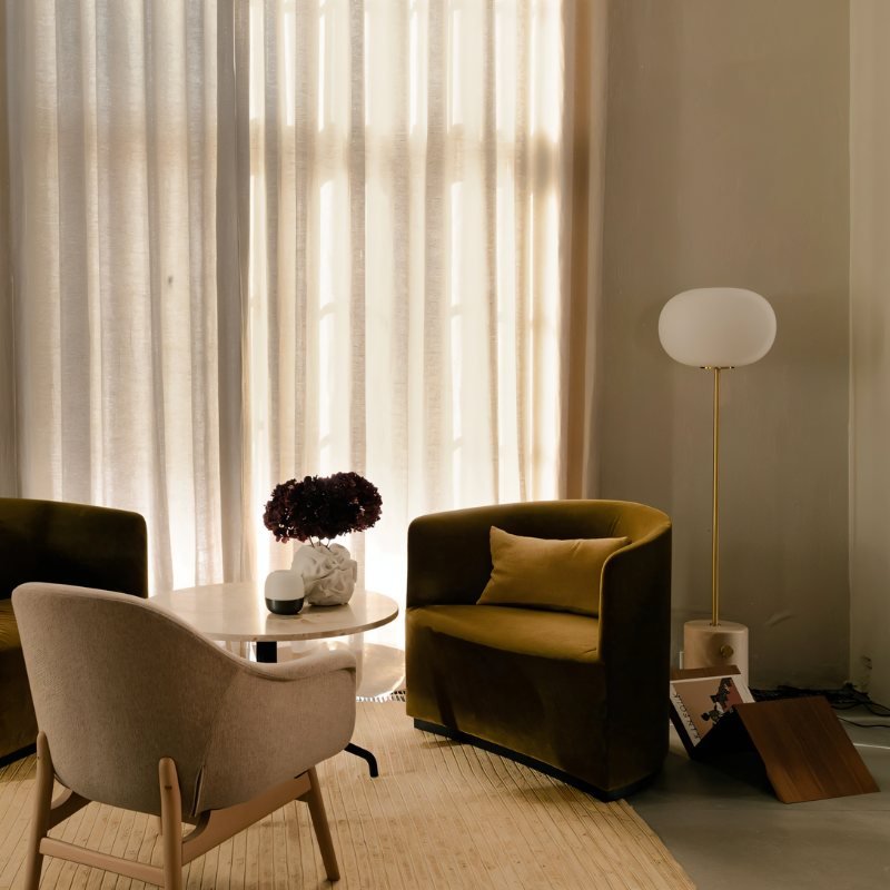 Japandi Dual Shade Sculptural Floor Lamp – Galix - Japandi