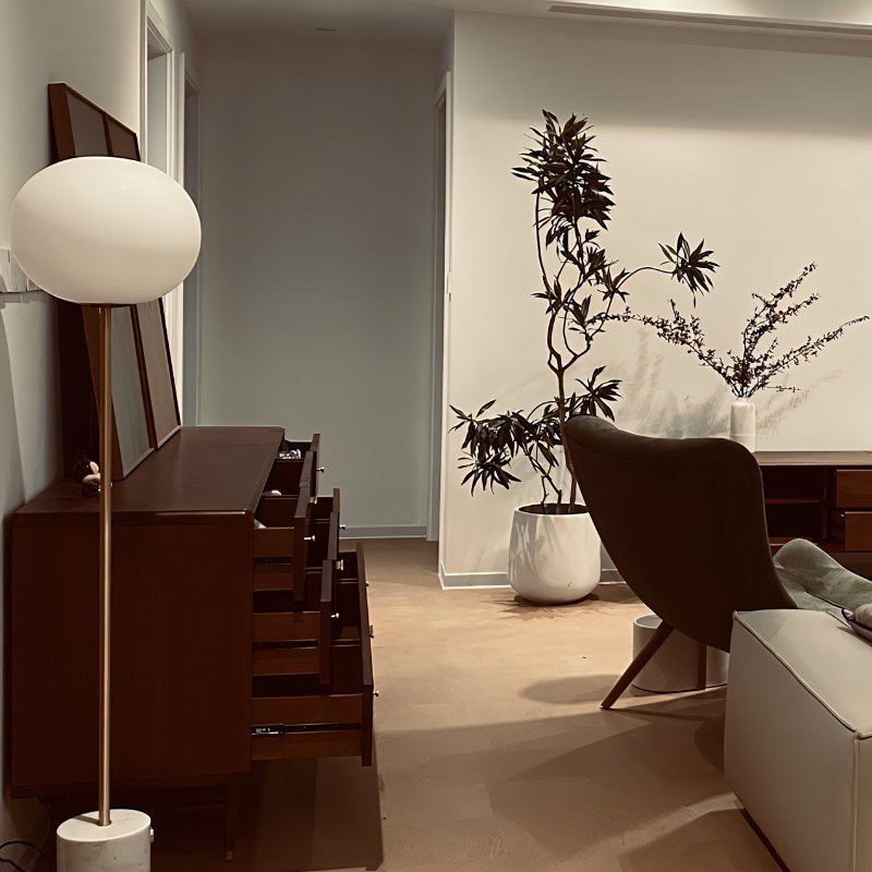 Japandi Dual Shade Sculptural Floor Lamp – Galix - Japandi