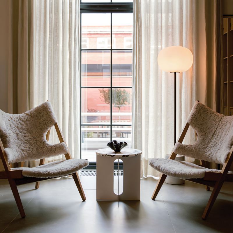 Japandi Dual Shade Sculptural Floor Lamp – Galix - Japandi