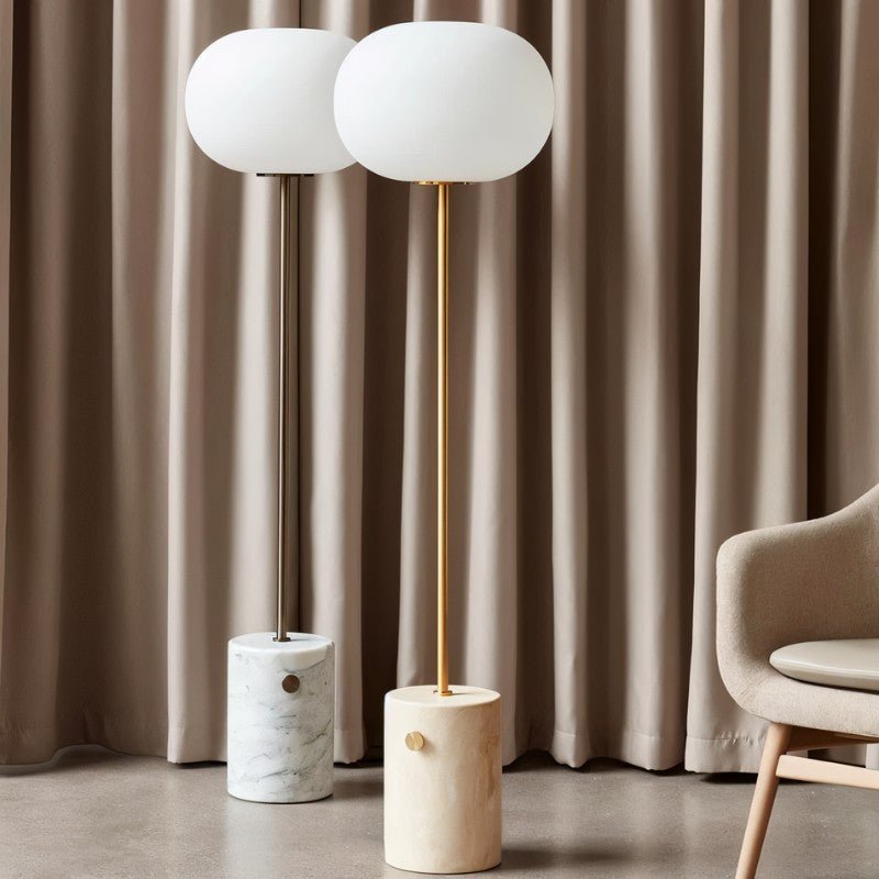 Japandi Dual Shade Sculptural Floor Lamp – Galix - Japandi