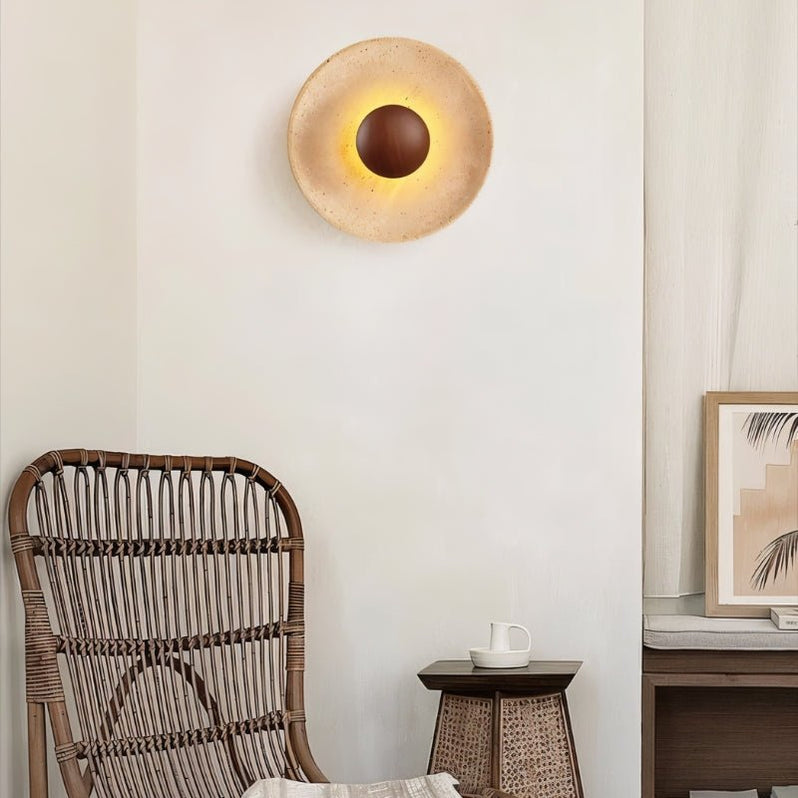 Japandi Rectangular Travertine Wall Lamp With Soft Glow – Glova - Japandi