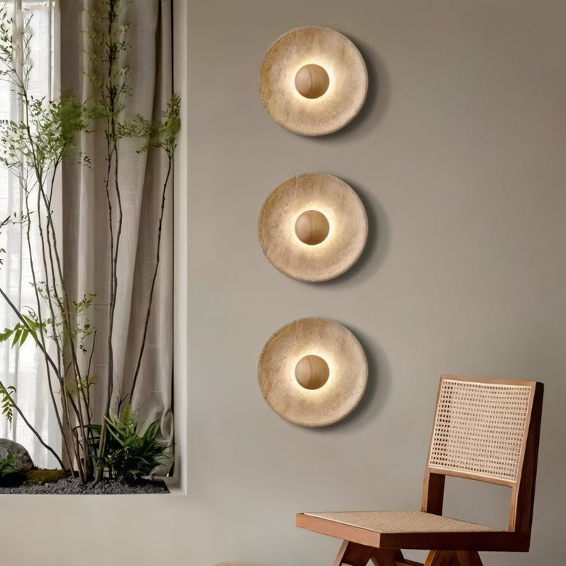 Japandi Rectangular Travertine Wall Lamp With Soft Glow – Glova - Japandi