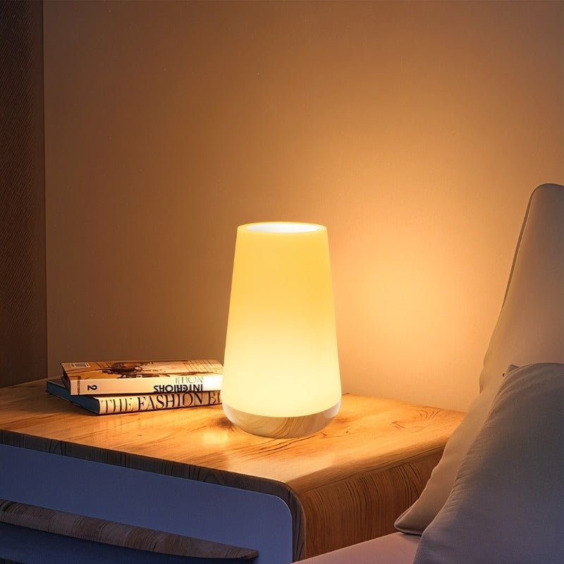 Japandi Linen Shade Table Lamp With Curved Form – Halina - Japandi