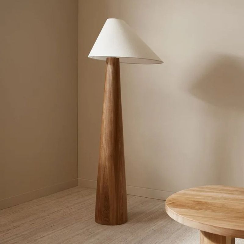 Japandi Solid Oak Floor Lamp With Clean Lines – Holza - Japandi