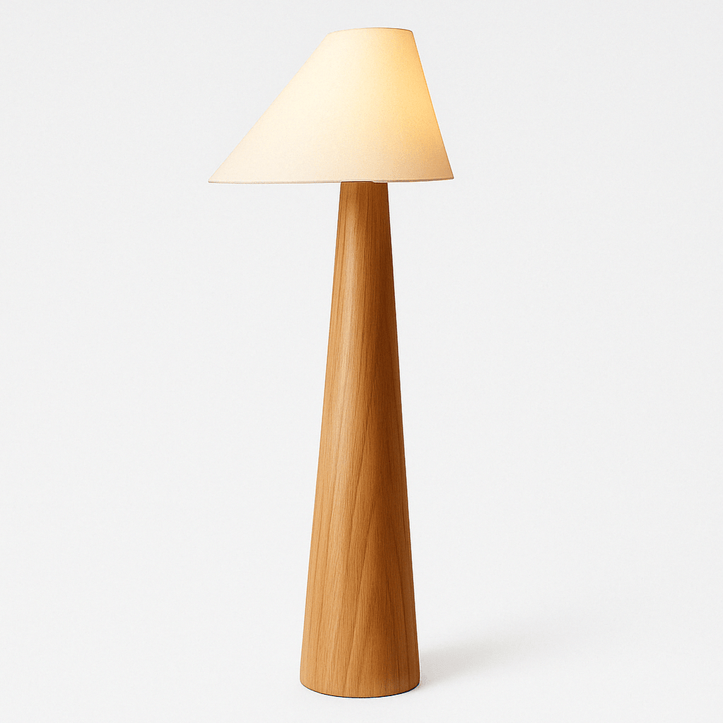 Japandi Solid Oak Floor Lamp With Clean Lines – Holza - Japandi