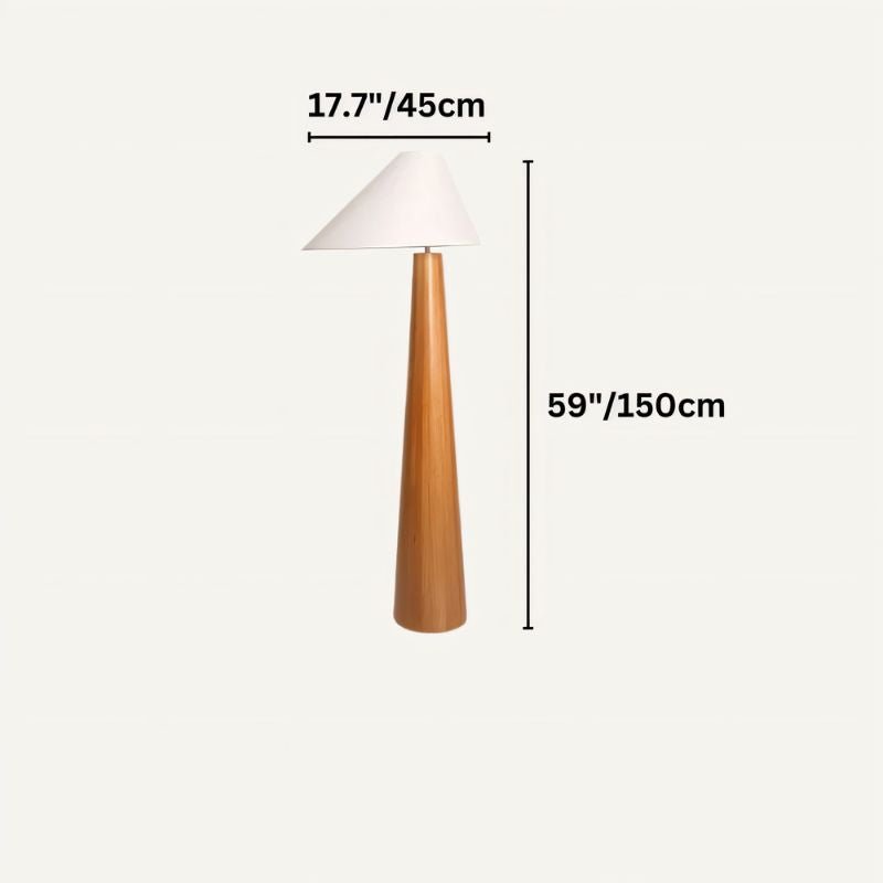 Japandi Solid Oak Floor Lamp With Clean Lines – Holza - Japandi