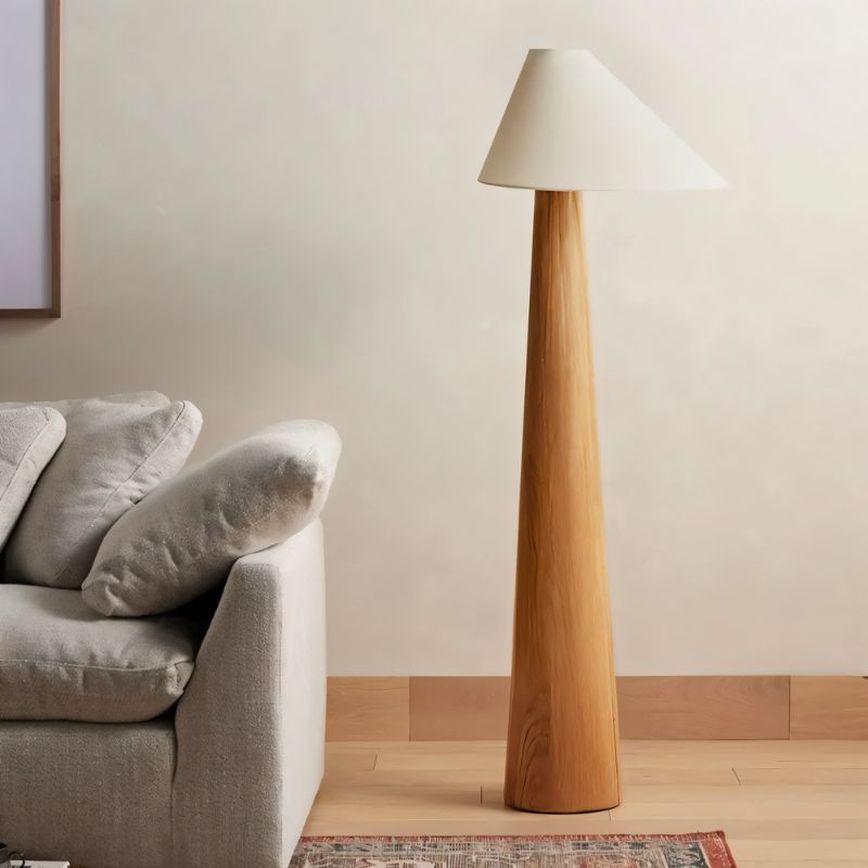 Japandi Solid Oak Floor Lamp With Clean Lines – Holza - Japandi
