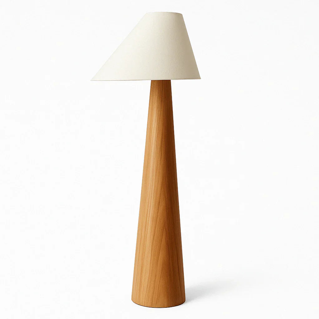 Japandi Solid Oak Floor Lamp With Clean Lines – Holza - Japandi