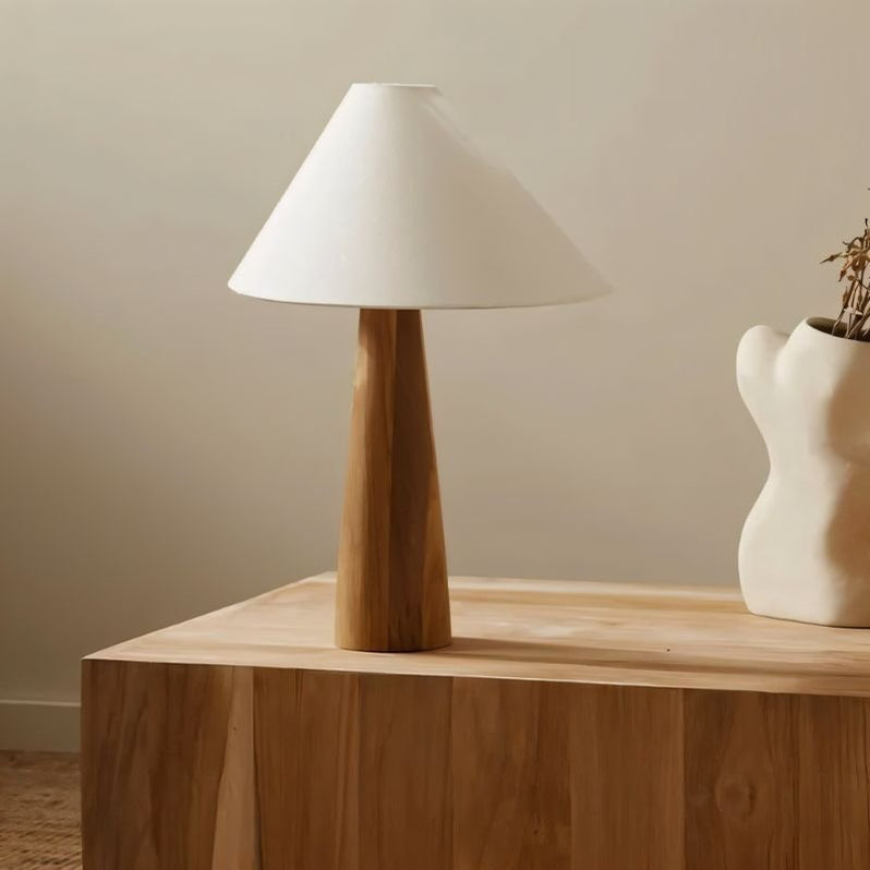 Japandi Solid Wood Table Lamp With Clean Lines – Holza - Japandi