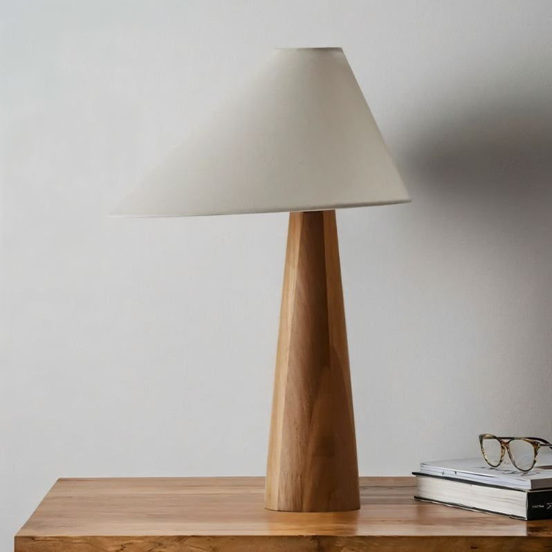 Japandi Solid Wood Table Lamp With Clean Lines – Holza - Japandi