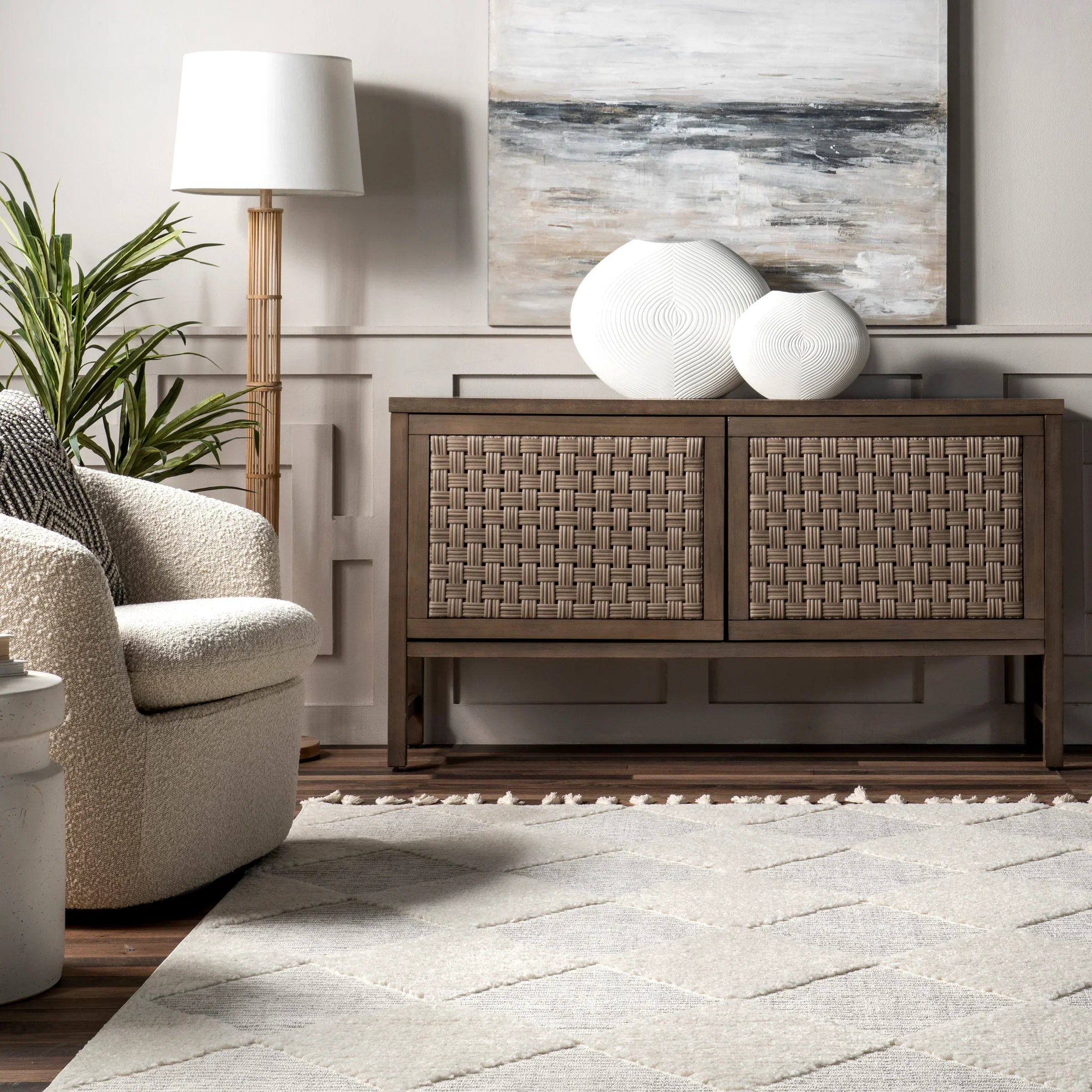 Japandi White & Grey Rug - Japandi