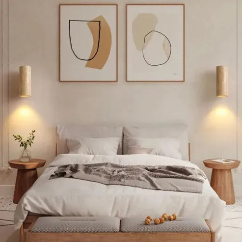 Japandi Travertine Beside Wall Lamp | Japandi.co - Japandi