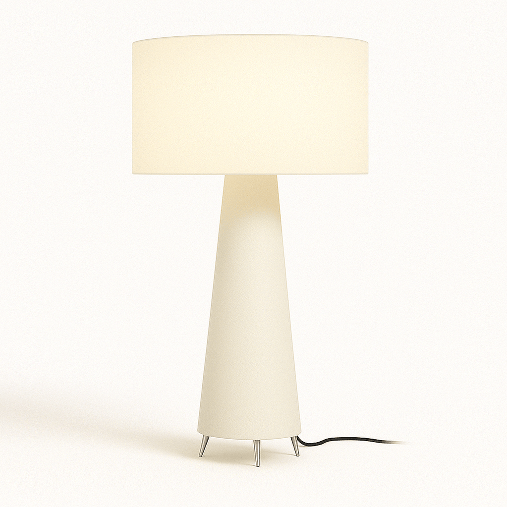 Japandi Sculptural Wood & Fabric Floor Lamp – Inara - Japandi