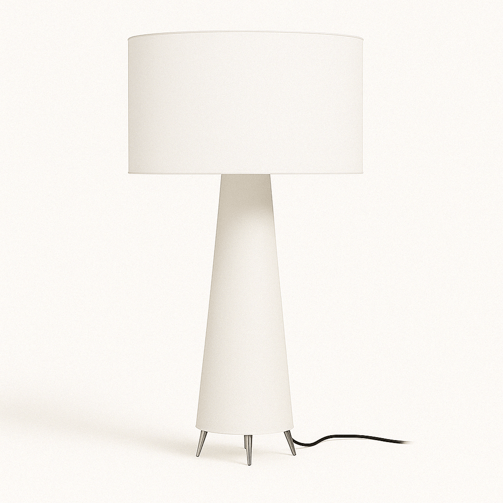 Japandi Sculptural Wood & Fabric Floor Lamp – Inara - Japandi