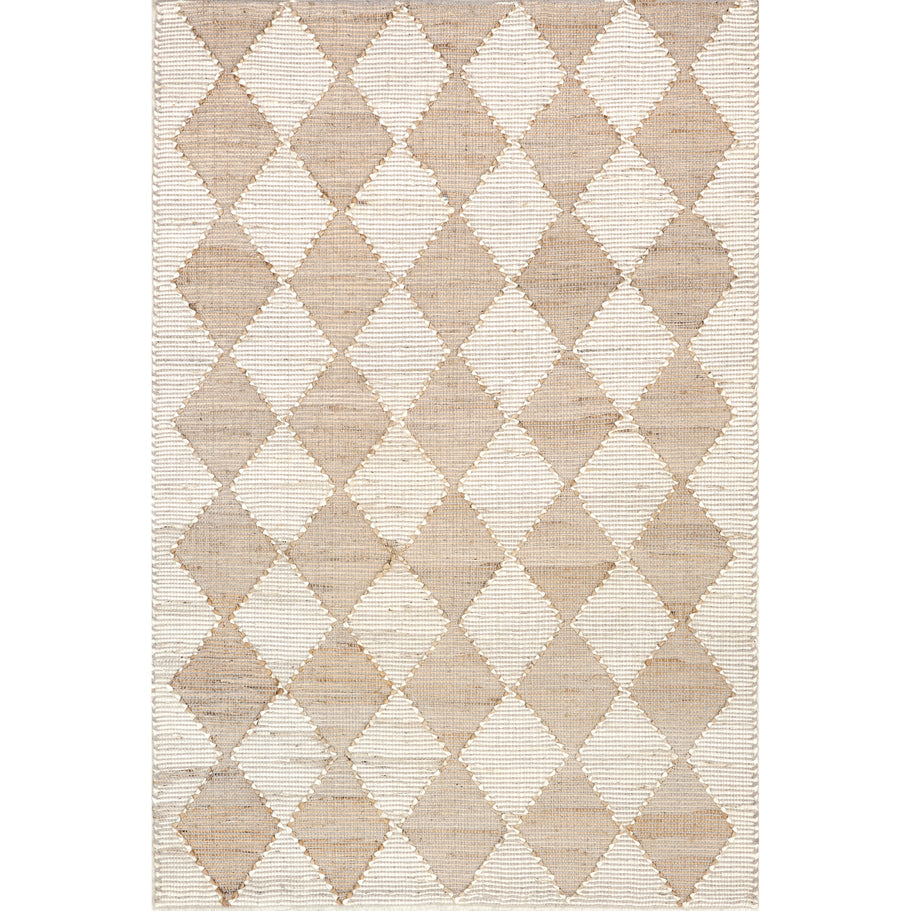 Japandi Natural Diamond Trellis Rug - Japandi