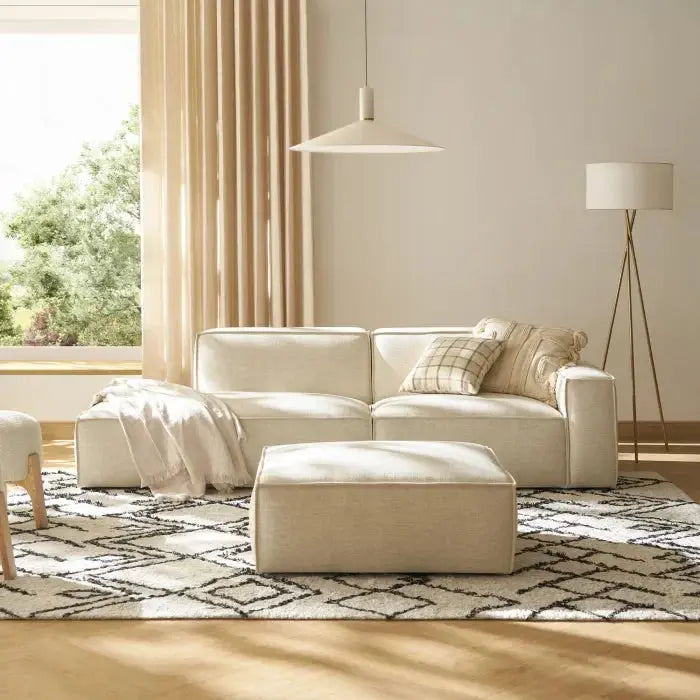 Japandi Sofa with Ottoman - Japandi