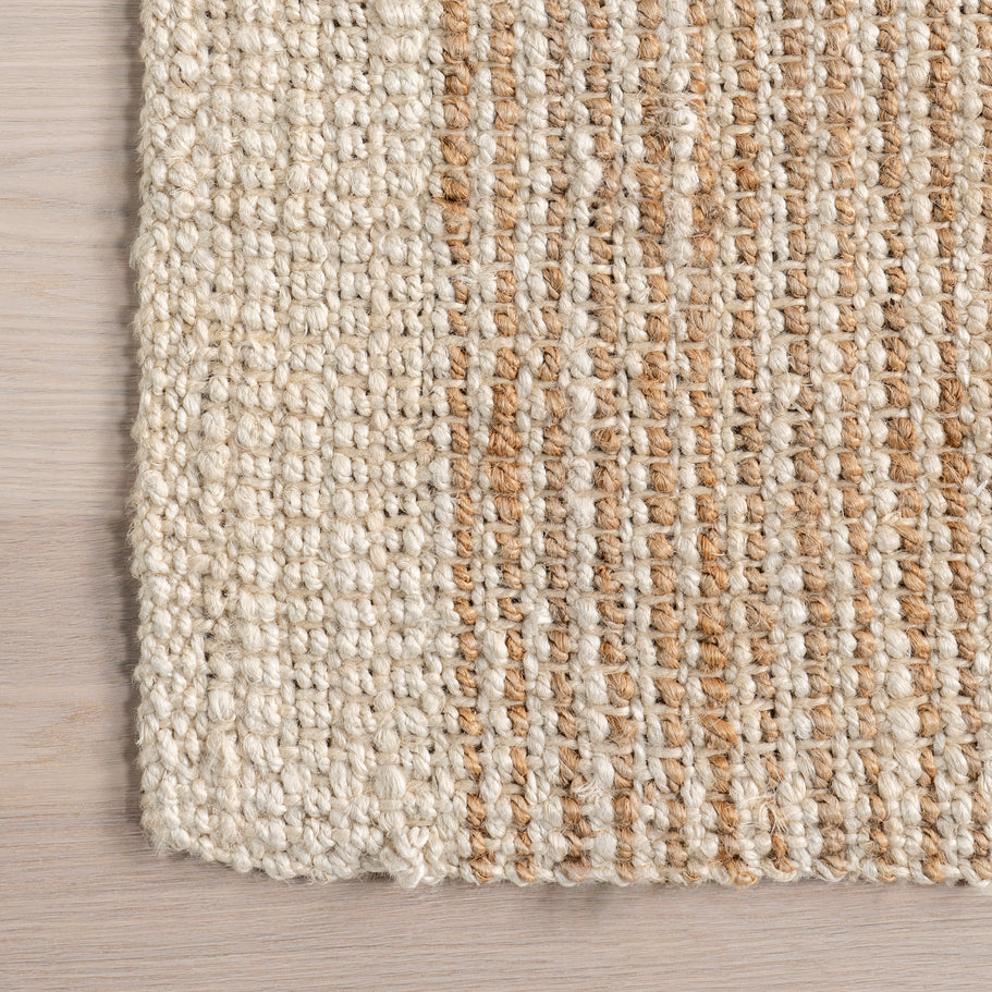 Japandi Ivory Jute Bordered Rug - Japandi
