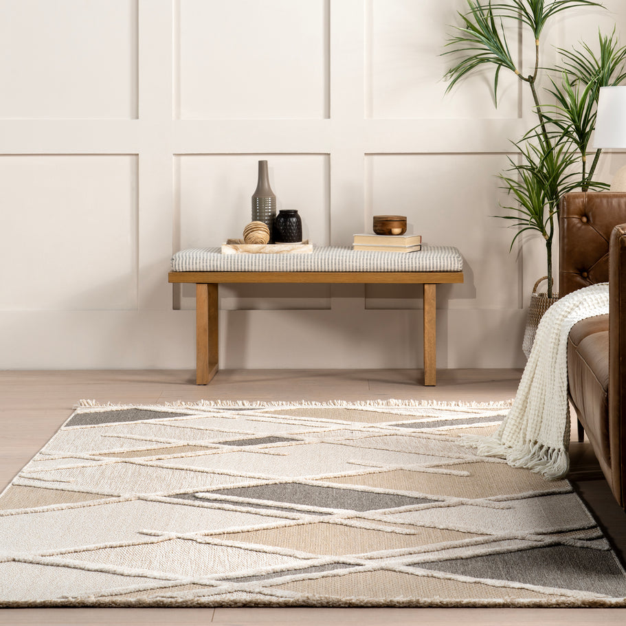 Japandi Ivory Trellis Rug - Japandi