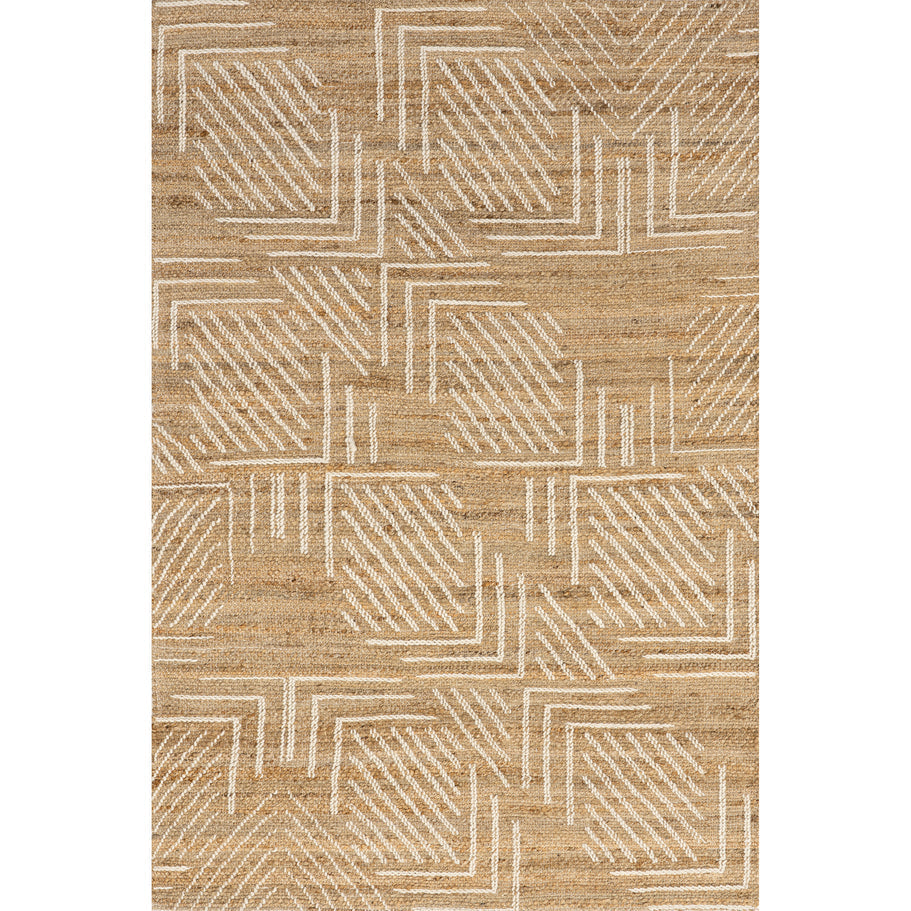 Japandi Geometric Jute Rug - Japandi